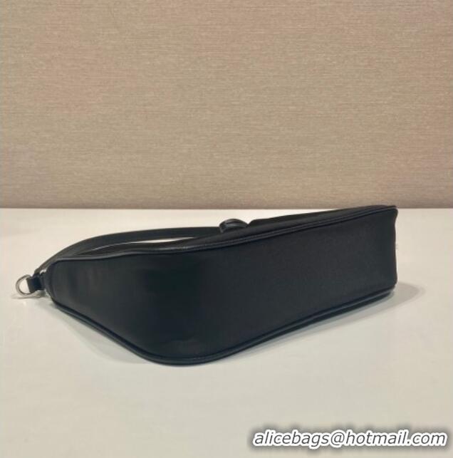 Buy Cheap Prada Re-Edition 2005 Re-Nylon and Saffiano hobo mini bag 1N204M Black/Silver 2025