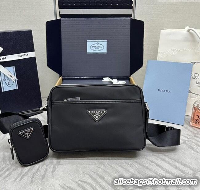 Big Discount Prada Mens Re-Nylon and Saffiano shoulder bag 2VH048 Black 2025