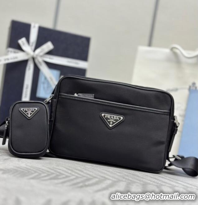 Big Discount Prada Mens Re-Nylon and Saffiano shoulder bag 2VH048 Black 2025