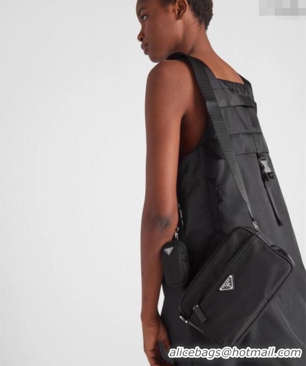 Famous Brand Prada Re-Nylon shoulder bag 1BC167 Black 2025