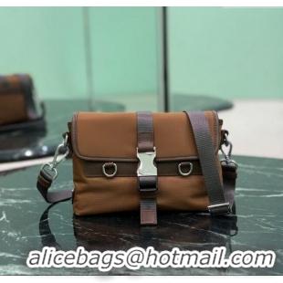 Best Quality Prada Mens Re-Nylon and leather smartphone case 2ZT071 Brandy Brown 2025