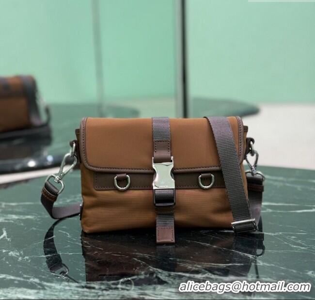 Best Quality Prada Mens Re-Nylon and leather smartphone case 2ZT071 Brandy Brown 2025