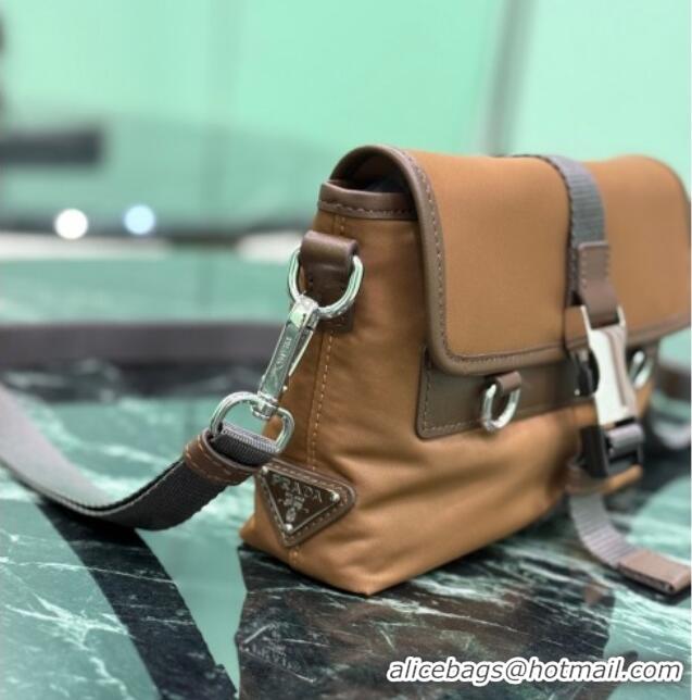 Best Quality Prada Mens Re-Nylon and leather smartphone case 2ZT071 Brandy Brown 2025