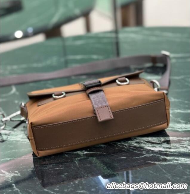 Best Quality Prada Mens Re-Nylon and leather smartphone case 2ZT071 Brandy Brown 2025