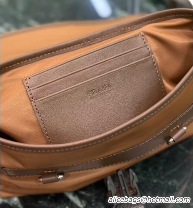 Best Quality Prada Mens Re-Nylon and leather smartphone case 2ZT071 Brandy Brown 2025