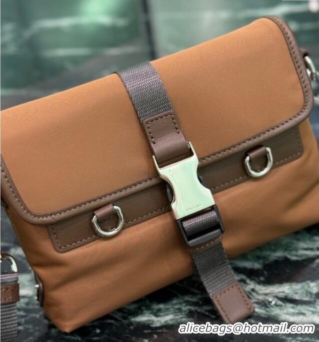 Best Quality Prada Mens Re-Nylon and leather smartphone case 2ZT071 Brandy Brown 2025