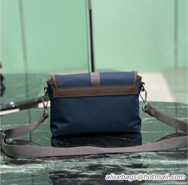 Best Grade Prada Mens Re-Nylon and leather smartphone case 2ZT071 Blue 2025