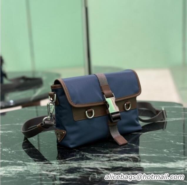 Best Grade Prada Mens Re-Nylon and leather smartphone case 2ZT071 Blue 2025