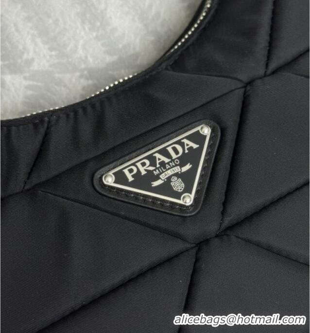 Unique Discount Prada Padded Re-Nylon shoulder bag 1BC151 Black 2025
