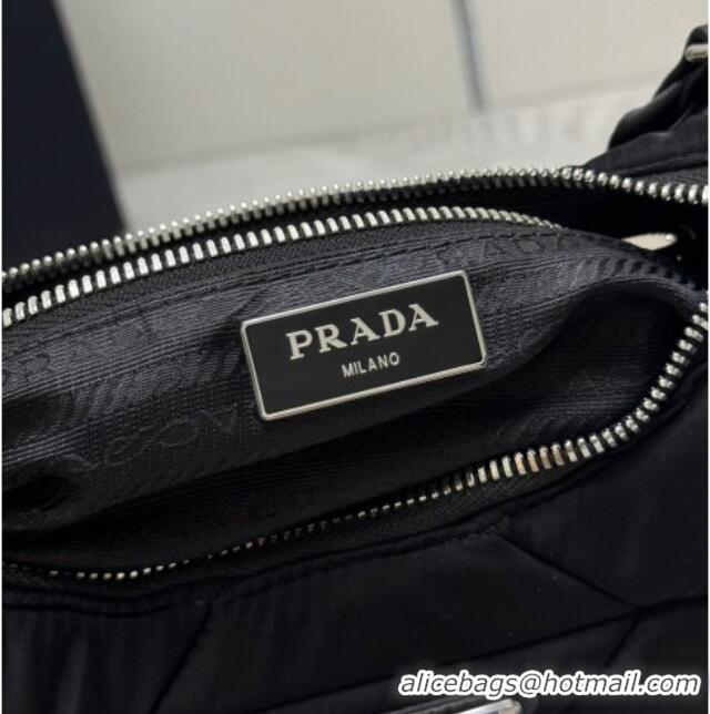 Unique Discount Prada Padded Re-Nylon shoulder bag 1BC151 Black 2025