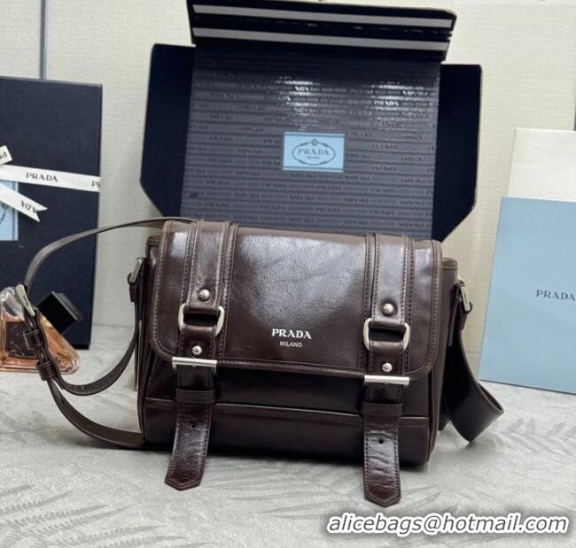 Market Sells Prada Mens Leather shoulder bag 2VD078 Coffee Brown 2025