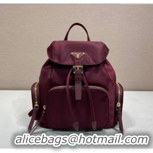 Affordable Price Prada Small Re-Nylon backpack bag 1BZ081 Burgundy 2025
