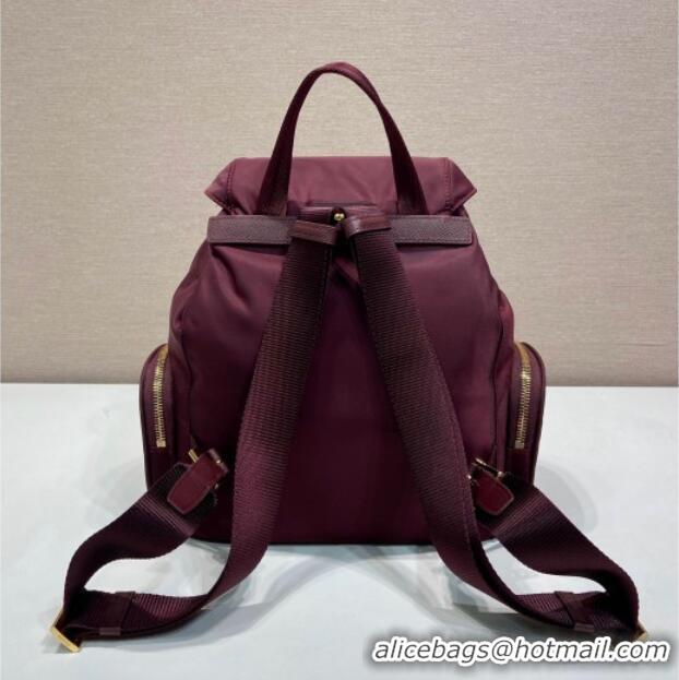 Affordable Price Prada Small Re-Nylon backpack bag 1BZ081 Burgundy 2025