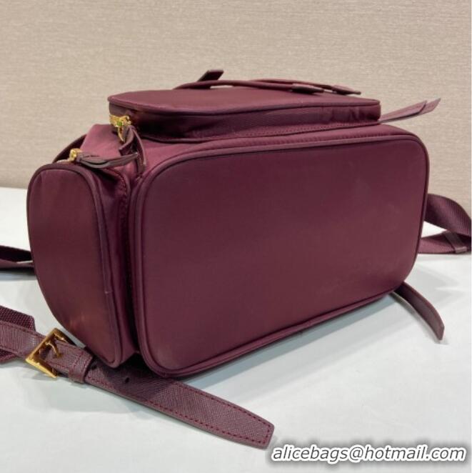 Affordable Price Prada Small Re-Nylon backpack bag 1BZ081 Burgundy 2025