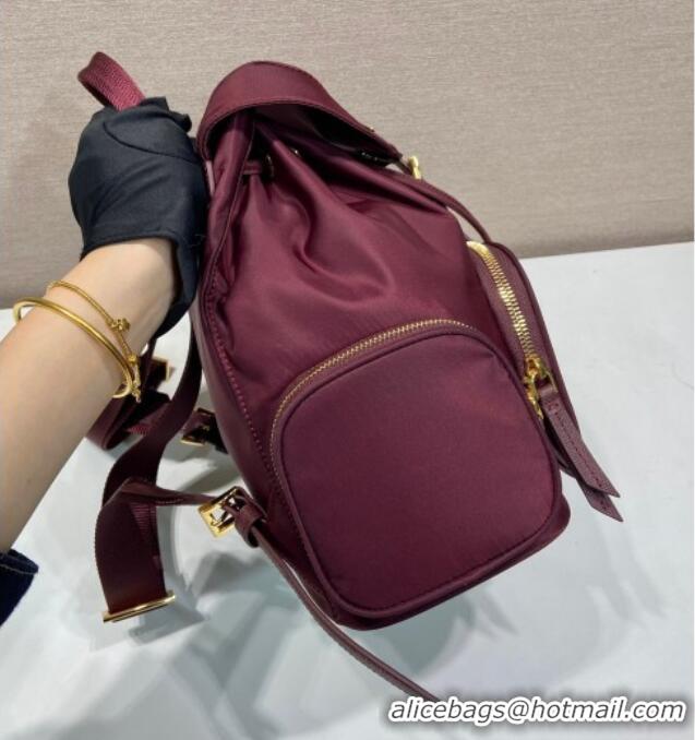 Affordable Price Prada Small Re-Nylon backpack bag 1BZ081 Burgundy 2025
