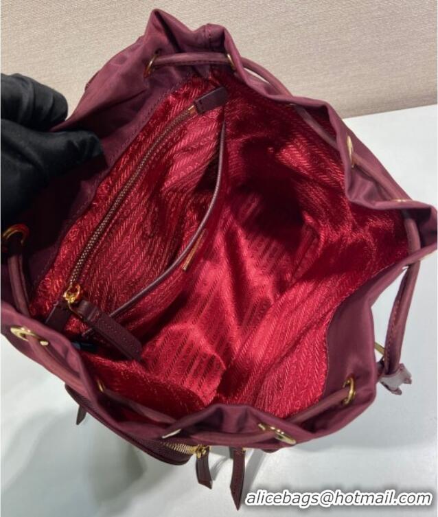 Affordable Price Prada Small Re-Nylon backpack bag 1BZ081 Burgundy 2025
