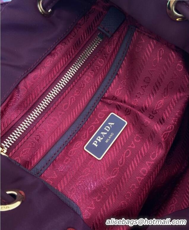 Affordable Price Prada Small Re-Nylon backpack bag 1BZ081 Burgundy 2025