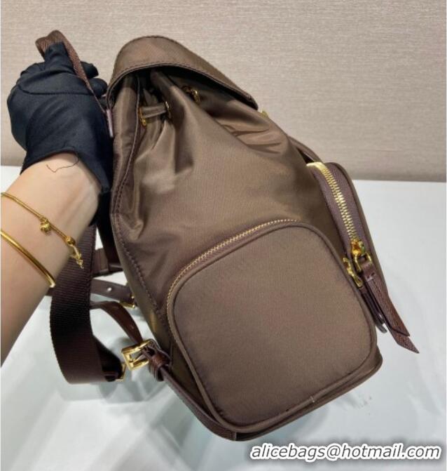 Best Quality Prada Small Re-Nylon backpack bag 1BZ081 Burnt Brown 2025