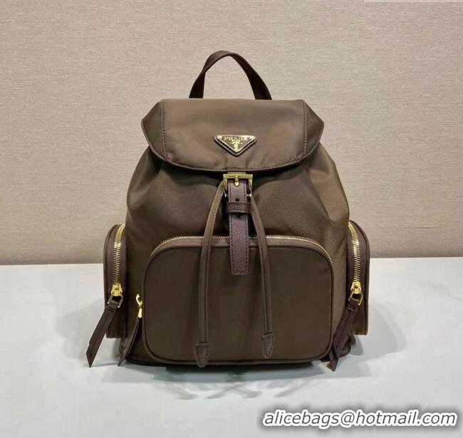 Best Quality Prada Small Re-Nylon backpack bag 1BZ081 Burnt Brown 2025