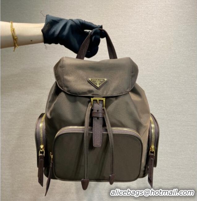 Best Quality Prada Small Re-Nylon backpack bag 1BZ081 Burnt Brown 2025