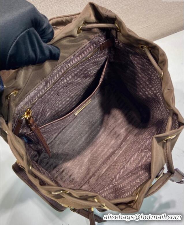 Best Quality Prada Small Re-Nylon backpack bag 1BZ081 Burnt Brown 2025
