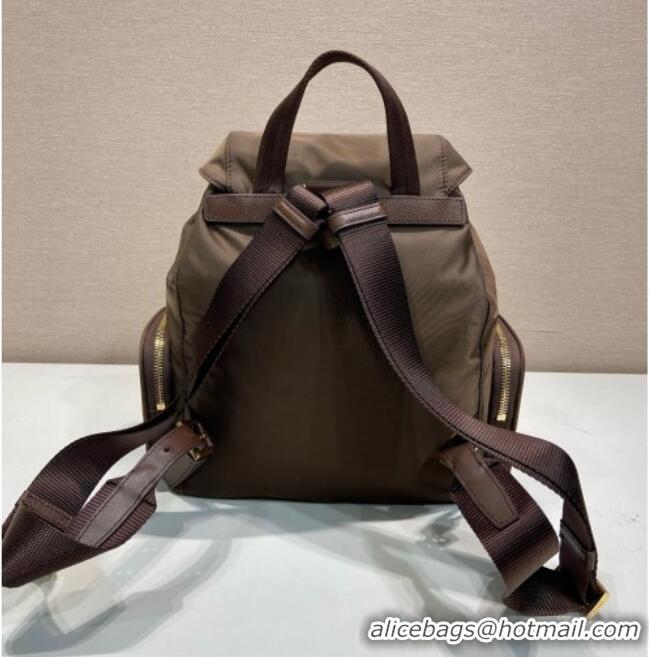Best Quality Prada Small Re-Nylon backpack bag 1BZ081 Burnt Brown 2025