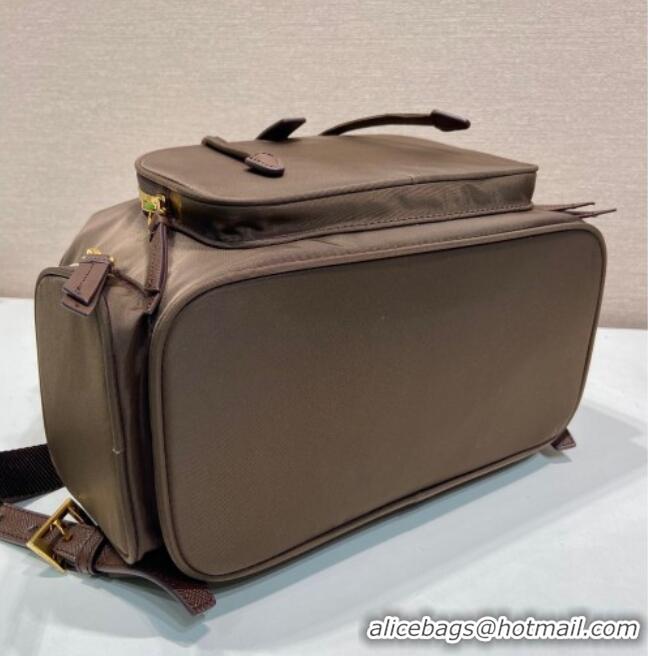Best Quality Prada Small Re-Nylon backpack bag 1BZ081 Burnt Brown 2025
