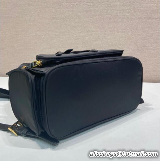 Luxury Discount Prada Small Re-Nylon backpack bag 1BZ081 Black/Gold 2025