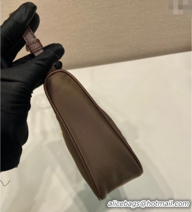 Traditional Specials Prada Re-Edition 2005 Re-Nylon and Saffiano hobo mini bag 1N204M Burnt Brown 2025