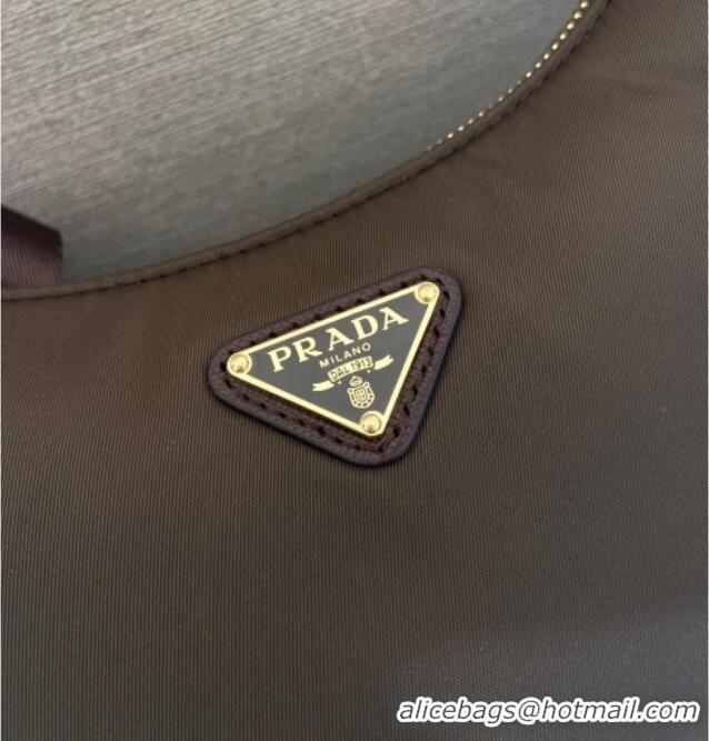 Traditional Specials Prada Re-Edition 2005 Re-Nylon and Saffiano hobo mini bag 1N204M Burnt Brown 2025