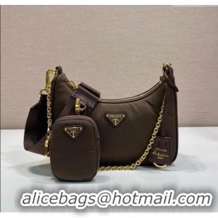 Reasonable Price Prada Re-Edition 2005 Saffiano leather bag 1BH204 Burnt Brown 2025