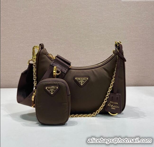 Reasonable Price Prada Re-Edition 2005 Saffiano leather bag 1BH204 Burnt Brown 2025