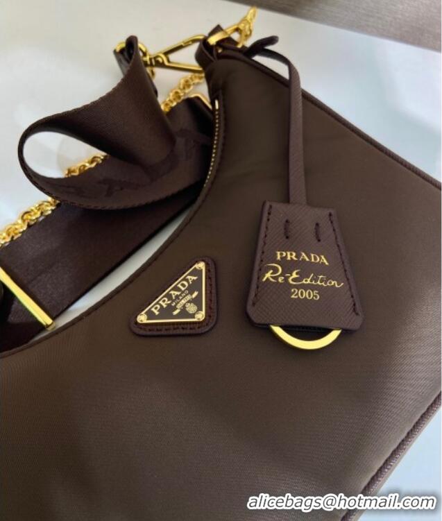 Reasonable Price Prada Re-Edition 2005 Saffiano leather bag 1BH204 Burnt Brown 2025