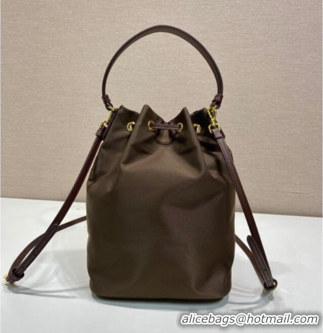 Reasonable Price Prada Duet Re-Nylon bucket bag 1BH038 Burnt Brown 2025