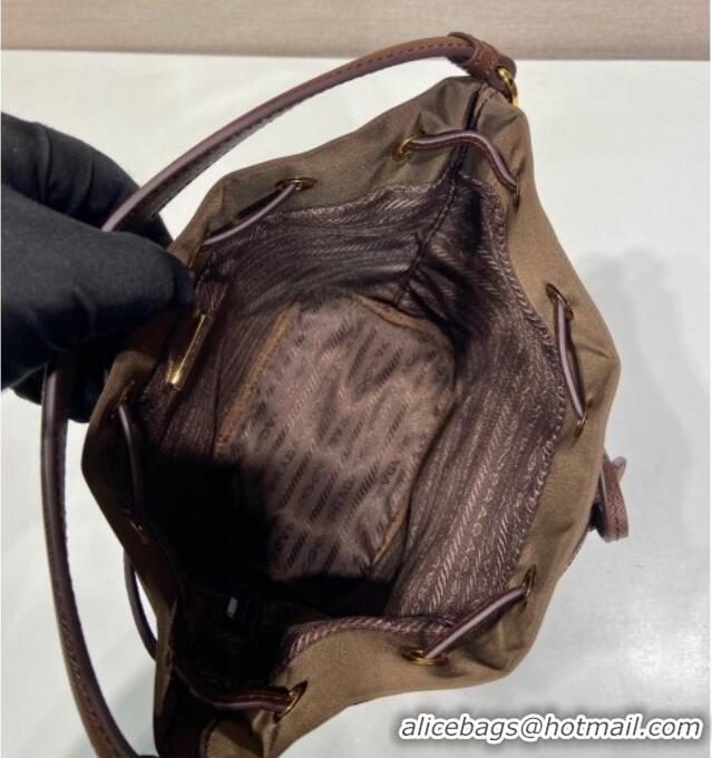 Reasonable Price Prada Duet Re-Nylon bucket bag 1BH038 Burnt Brown 2025