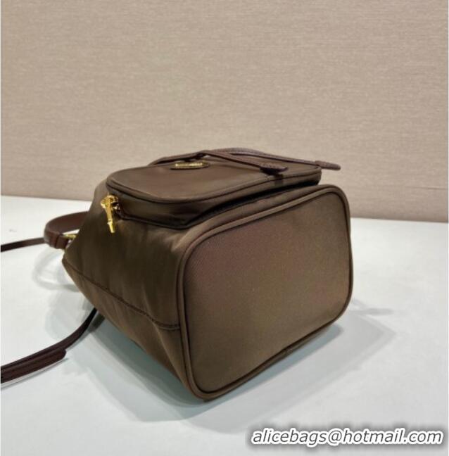 Reasonable Price Prada Duet Re-Nylon bucket bag 1BH038 Burnt Brown 2025