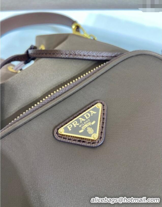 Reasonable Price Prada Duet Re-Nylon bucket bag 1BH038 Burnt Brown 2025