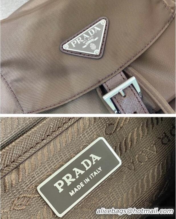 Big Discount Prada Medium Re-Nylon Backpack Bag 1BZ811 Burnt Brown 2025