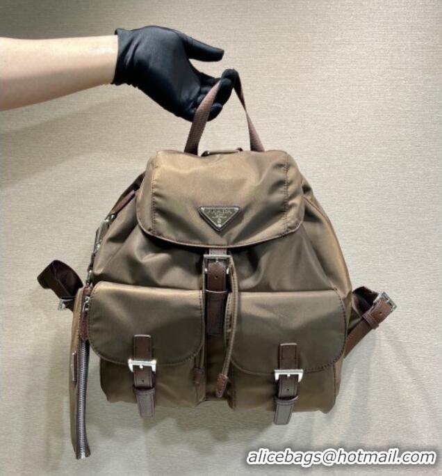 Big Discount Prada Medium Re-Nylon Backpack Bag 1BZ811 Burnt Brown 2025