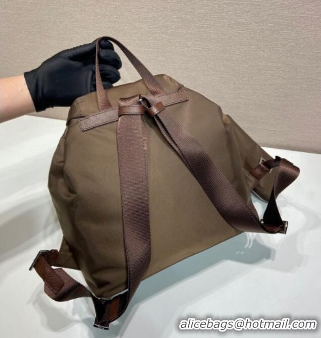 Big Discount Prada Medium Re-Nylon Backpack Bag 1BZ811 Burnt Brown 2025