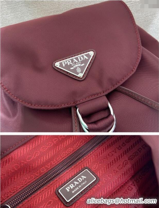 Top Quality Prada Nylon backpack bag 1BZ0197 Burgundy 2025