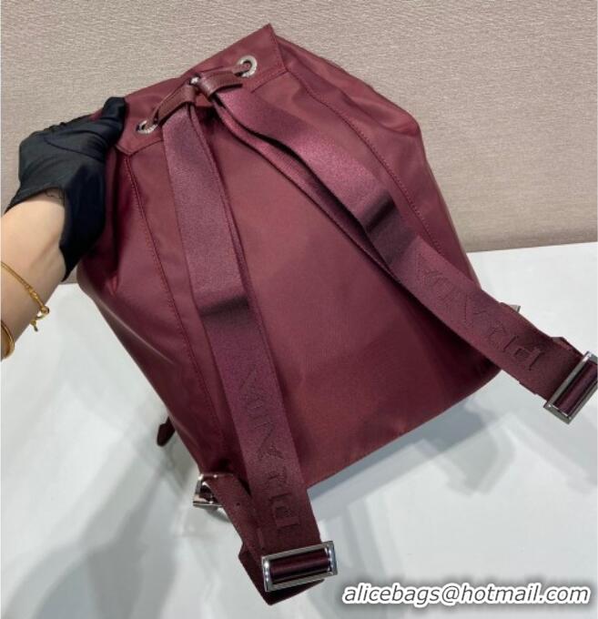 Top Quality Prada Nylon backpack bag 1BZ0197 Burgundy 2025