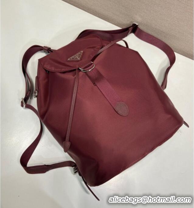 Top Quality Prada Nylon backpack bag 1BZ0197 Burgundy 2025