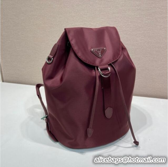 Top Quality Prada Nylon backpack bag 1BZ0197 Burgundy 2025