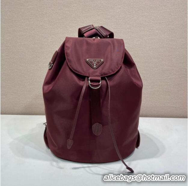 Top Quality Prada Nylon backpack bag 1BZ0197 Burgundy 2025