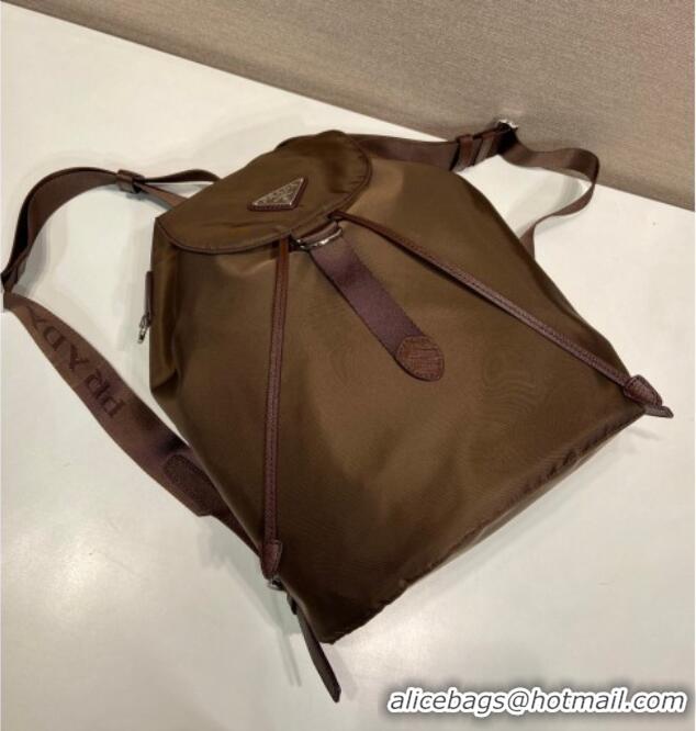 Super Quality Prada Nylon backpack bag 1BZ0197 Burnt Brown 2025