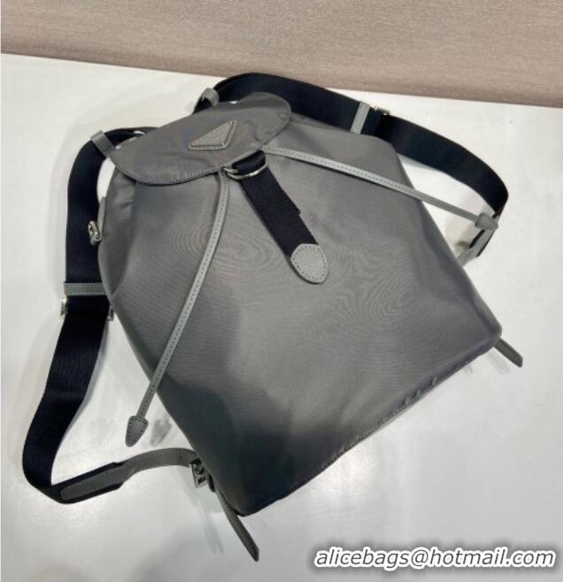 Buy Discount Prada Nylon backpack bag 1BZ0197 Grey 2025