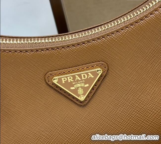 Luxury Cheap Prada Re-Edition Saffiano leather mini bag 1BC204 Brown 2025