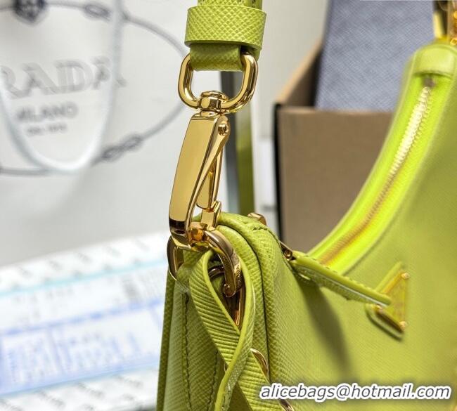 Top Grade Prada Re-Edition Saffiano leather mini bag 1BC204 Green 2025