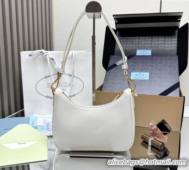 Modern Classic Prada Re-Edition Saffiano leather mini bag 1BC204 White 2025